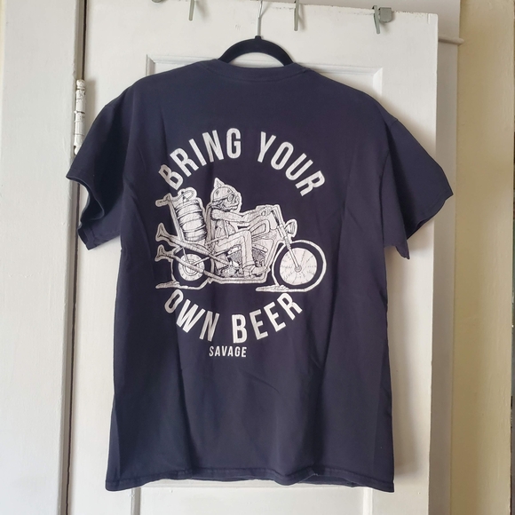 Beer Savage Men's Black Graphic Tee - Picture 1 of 7